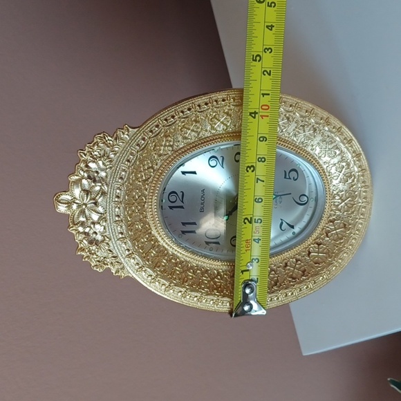 Bulova Quartz Clock Alarm Gold Tone Mantel Desk Oval T1 B0682 260 - Picture 13 of 13